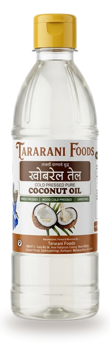 Coconut Oil bottle — Tararani Foods wood-pressed